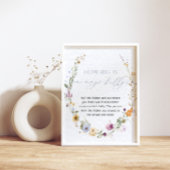 Wildflower Baby shower Game Poster