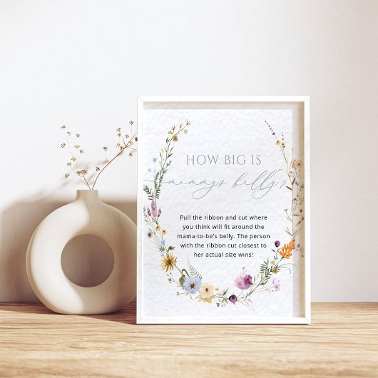 Wildflower Baby shower Game Poster