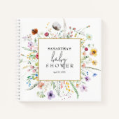 Wildflower Baby shower gastenboek Notitieboek (Voorkant)