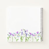 Wildflower Baby shower Gastenboek Paarse Bloemen Notitieboek (Achterkant)