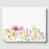 Wildflower Baby shower Gepersonaliseerd Gastenboek (Achterkant)