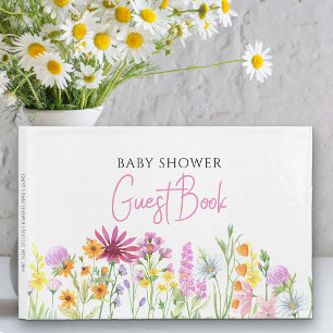 Wildflower Baby shower Gepersonaliseerd Gastenboek