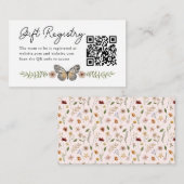 Wildflower Baby shower Gift Registry Informatiekaartje (Voorkant / Achterkant)