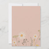 Wildflower Baby shower Invitation in Dusty Pink Kaart (Achterkant)