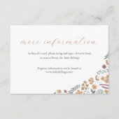 wildflower baby shower invitation insert - orange kaart (Voorkant)