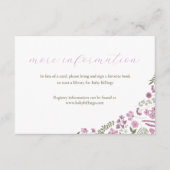 wildflower baby shower invitation insert - purple kaart (Voorkant)