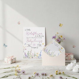 Wildflower Baby shower invitation Kaart