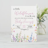 Wildflower Baby shower invitation Kaart (Staand voorkant)