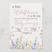 Wildflower Baby shower invitation Kaart (Voorkant)