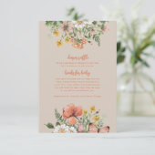 Wildflower Baby shower invoegen Informatiekaartje (Staand voorkant)
