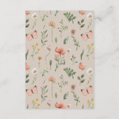 Wildflower Baby shower invoegen Informatiekaartje (Achterkant)