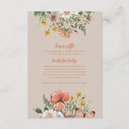 Wildflower Baby shower invoegen Informatiekaartje
