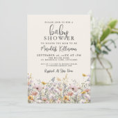 Wildflower Baby Shower Kaart (Staand voorkant)