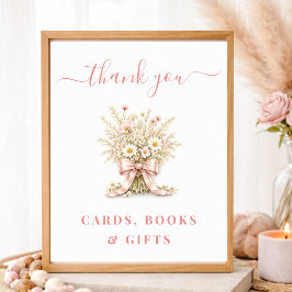 Wildflower Baby Shower Kaarten Boeken & Cadeaus Bo Poster