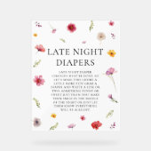 Wildflower Baby shower Late Night Luiers Game Acryl Bord (Voorkant)