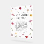 Wildflower Baby shower Late Night Luiers Game Acryl Bord (Hoek)