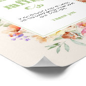 Wildflower baby shower luier loterij Poster (Hoek)