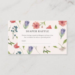 Wildflower Baby shower luier loterij spel Informatiekaartje