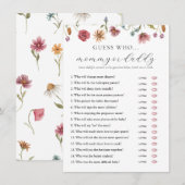 Wildflower Baby shower mama of papa spel Kaart (Voorkant / Achterkant)