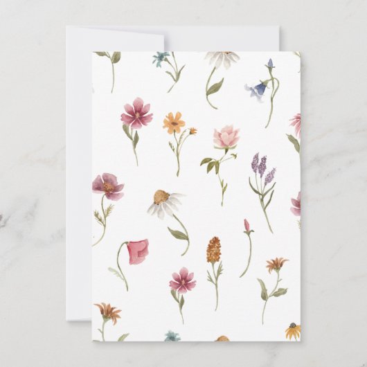 Wildflower Baby shower mama of papa spel Kaart (Achterkant)