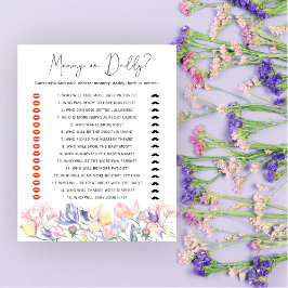 Wildflower baby shower Mama of Pappa spel