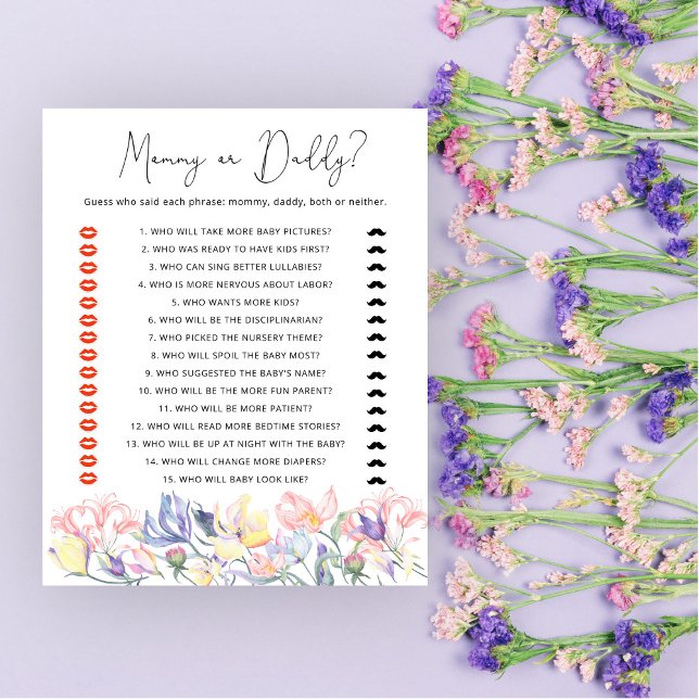 Wildflower baby shower Mama of Pappa spel (Creator heeft geüpload)