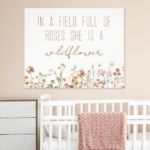 Wildflower Baby shower Meisje Bloemen Foto Afdruk