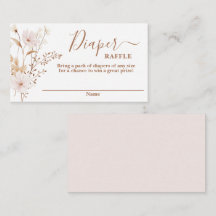 Wildflower baby shower meisje Luier Raffle Kaart