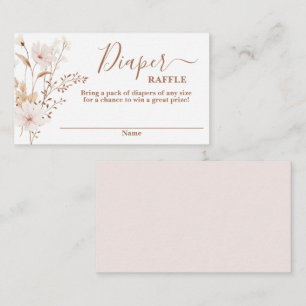 Wildflower baby shower meisje Luier Raffle Kaart