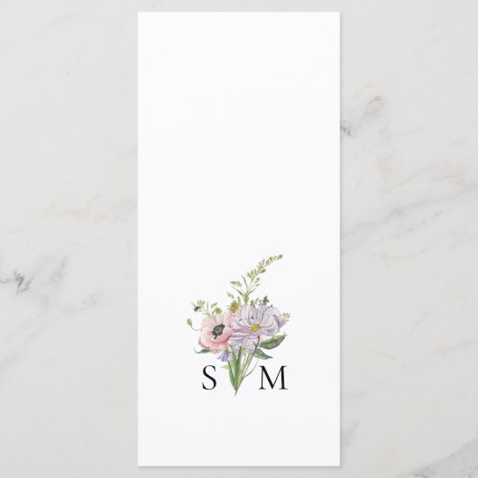 Wildflower Baby shower Menu (Achterkant)