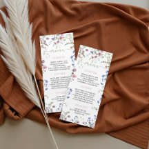 Wildflower Baby Shower Menukaart