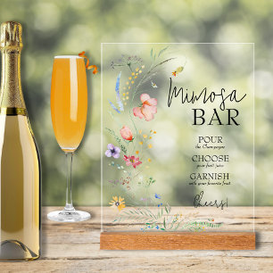 Wildflower Baby shower Mimosa Bar Acryl Bord