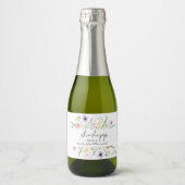 Wildflower Baby shower Mini Sparkling Wijnetiket (Voorkant)