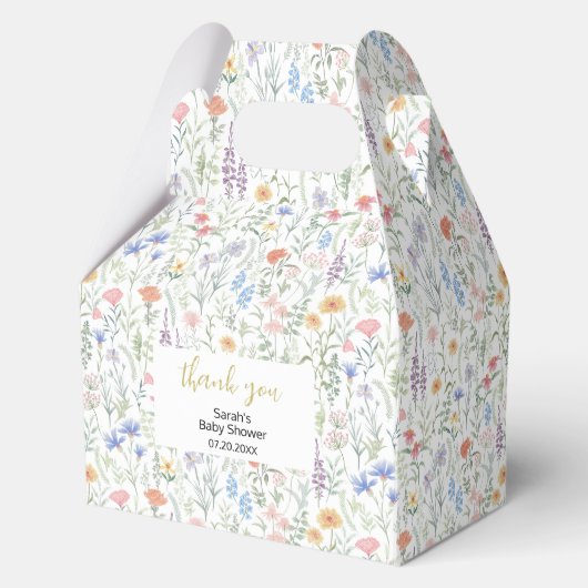 Wildflower Baby Shower Napkins Bedankdoosjes (Voorkant)