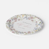 Wildflower Baby shower Papier Bord Bloemen Roze (Gekanteld)