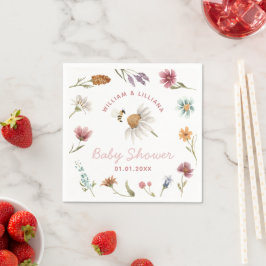 Wildflower Baby shower Papier Servet