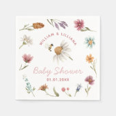 Wildflower Baby shower Papier Servet (Voorkant)