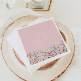 Wildflower Baby shower Papier Servetten Blush Meis