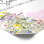 Wildflower Baby shower Party voorkeursbord Poster (Hoek)