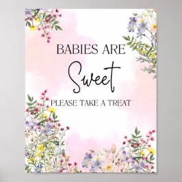 Wildflower Baby shower Party voorkeursbord Poster