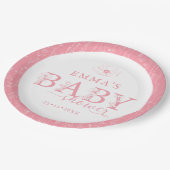 Wildflower Baby Shower | Pink Floral Pattern Papieren Bordje (Gekanteld)