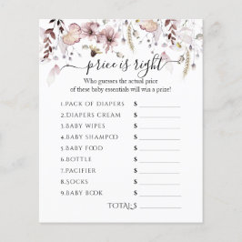 Wildflower Baby shower prijs is het juiste spel