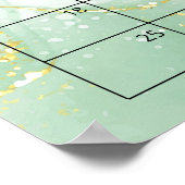 Wildflower Baby Shower Raad de Datum Kalender  Poster (Hoek)