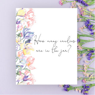 Wildflower baby shower Raad eens hoeveel snoepjes Poster