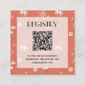 Wildflower Baby Shower Registry QR Code Terracotta Informatiekaartje (Voorkant)