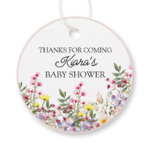 Wildflower Baby shower Ronde Partij Voorkeur Label