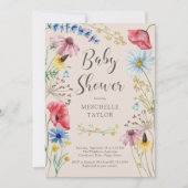 Wildflower Baby shower rustiek land bloemig Kaart (Voorkant)