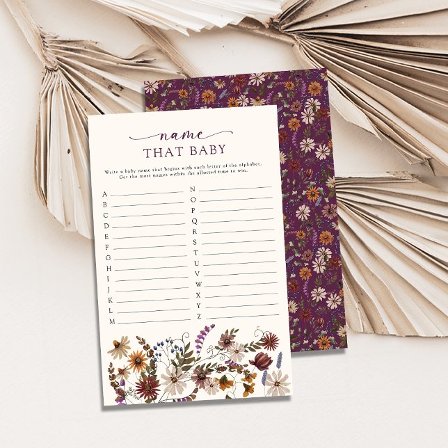 Wildflower Baby shower spel (Wildflower Baby Shower Game
)