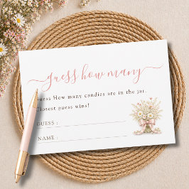 Wildflower Baby Shower Spel Raad Hoeveel Kaart