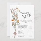 Wildflower Baby shower spel raden de prijs Kaart (Voorkant)